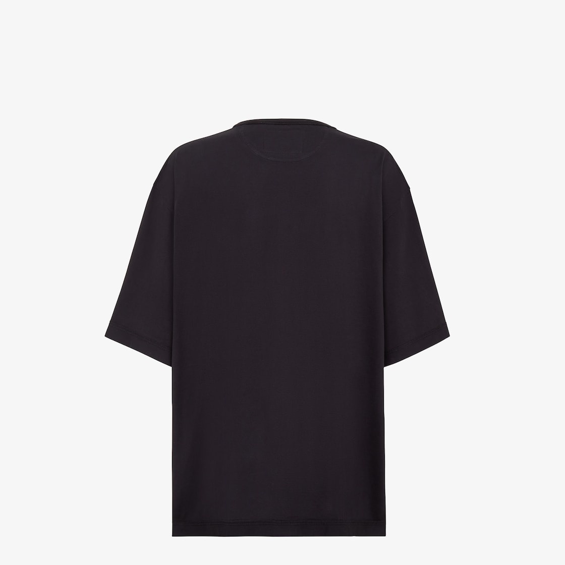 Oversized-fit, short-sleeved T-shirt. Made of washed black jersey embellished with the Fendi Roma lo - 2
