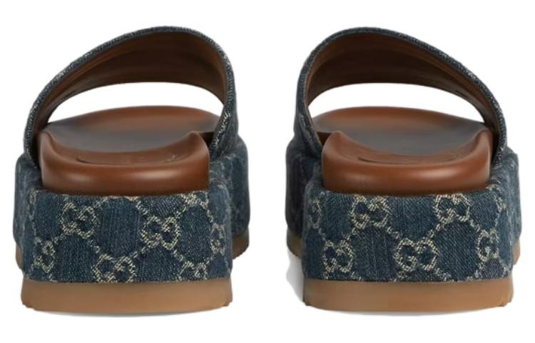 (WMNS) Gucci Angelina Platform 55 mm Sandal 'Jacquard Denim' 623212-2KQ00-4402 - 5