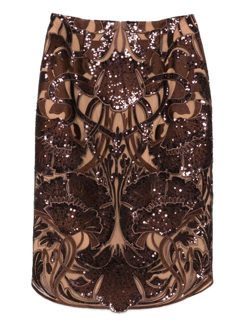 sequin floral midi skirt 1