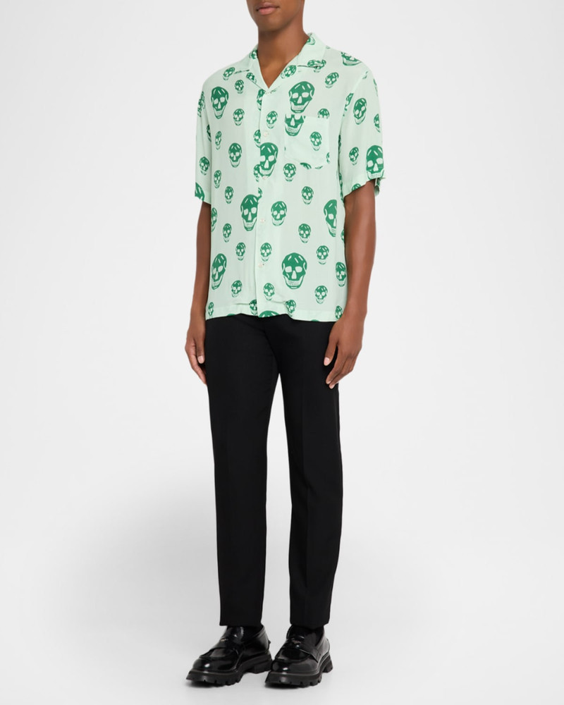 Alexander McQueen Men's Skulls Crepe de Chine Camp Shirt outlook