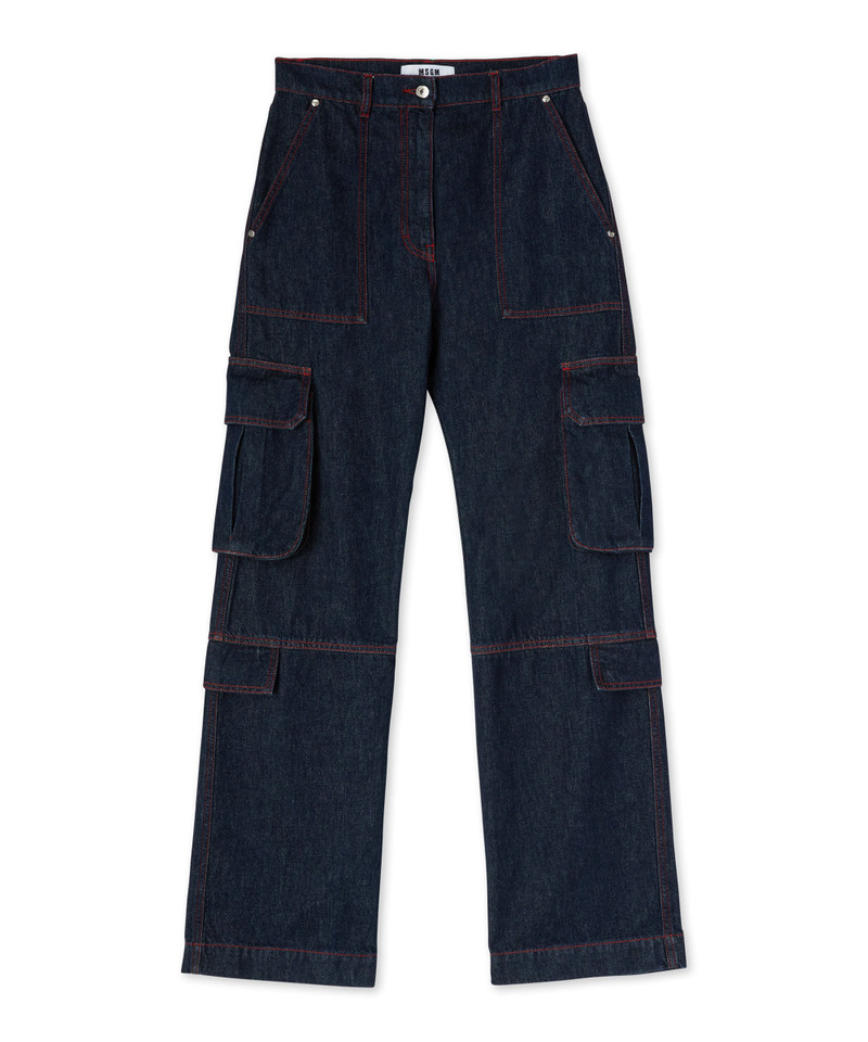 Cargo trousers with "Blue Denim with stitches" workmanship 1