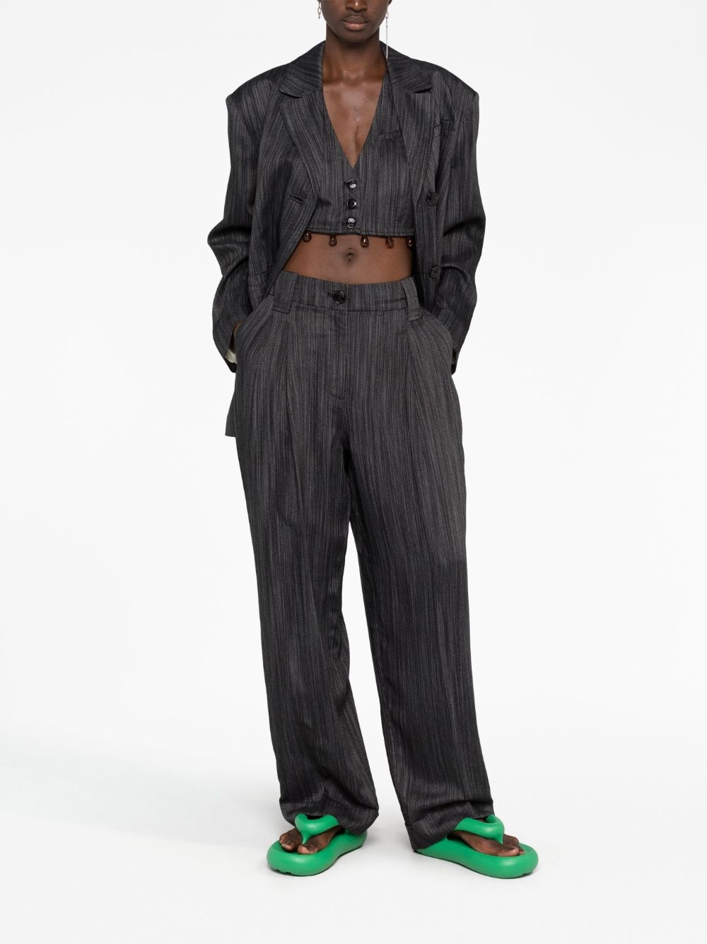 striped wide-leg trousers - 2