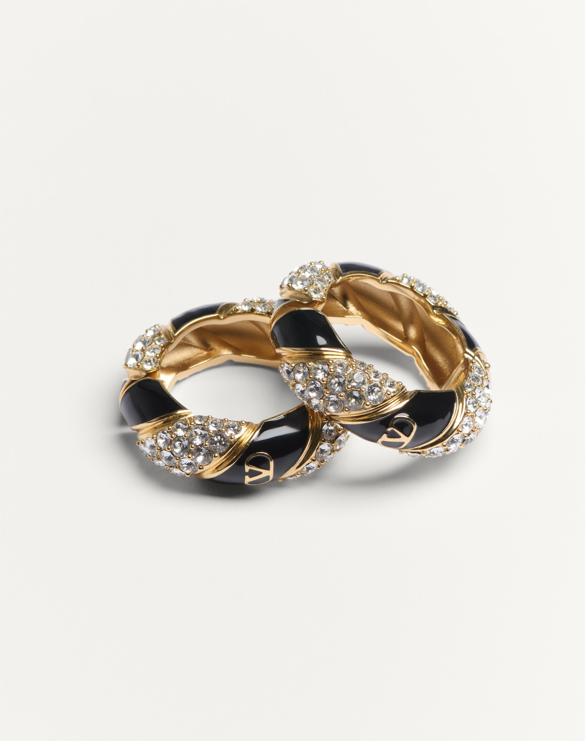 VALENTINO GARAVANI PAS PLUS EARRINGS IN METAL, ENAMEL, PEARL AND SWAROVSKI® CRYSTALS - 4