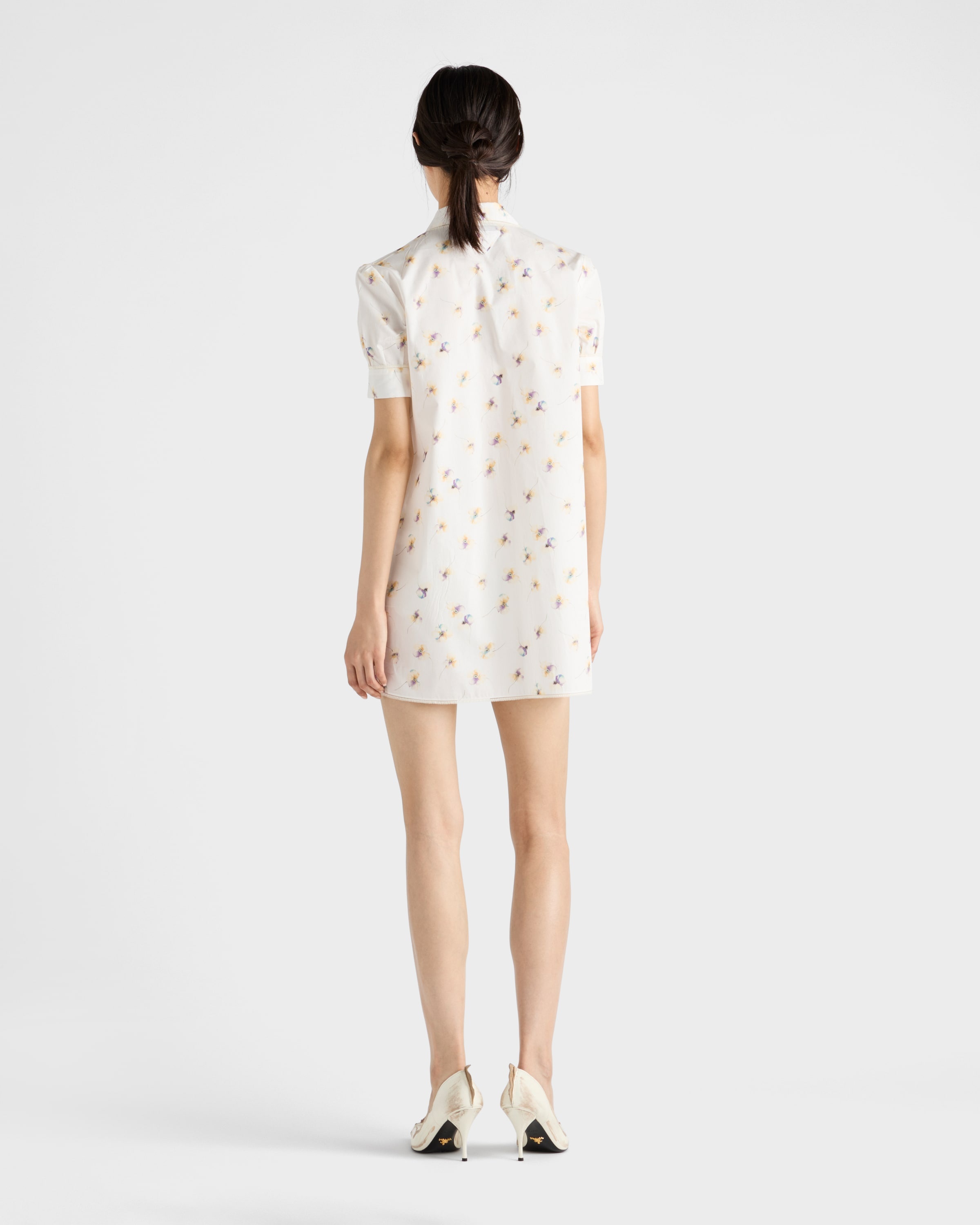 Floral print poplin mini-dress - 5