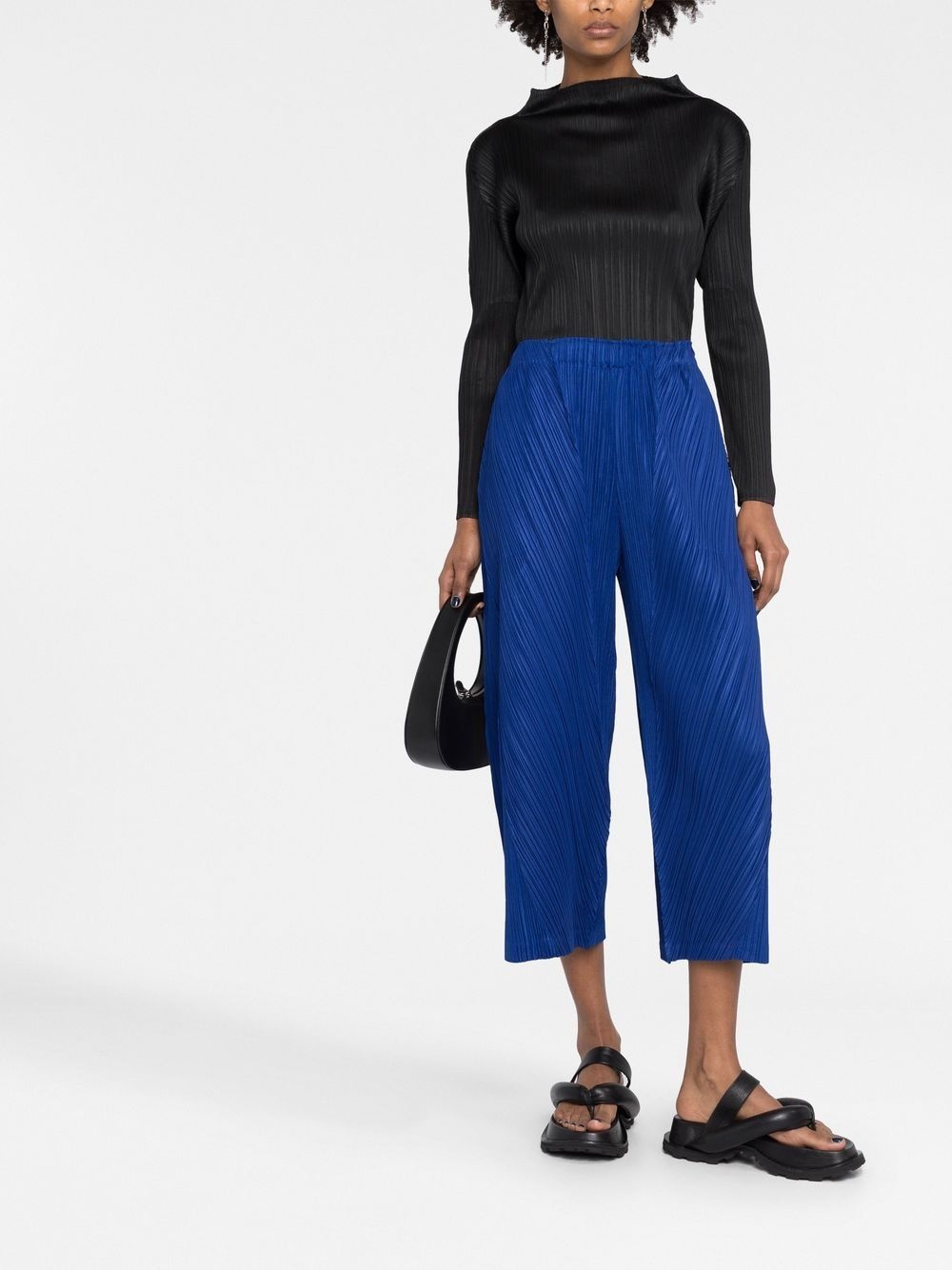high-neck pleated top - 2