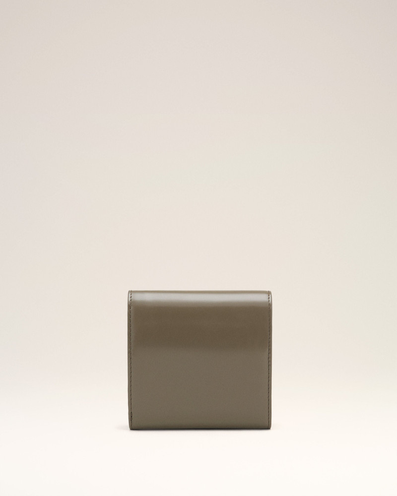 AMI Paris GREY GLAZED LEATHER PARIS PARIS COMPACT WALLET outlook