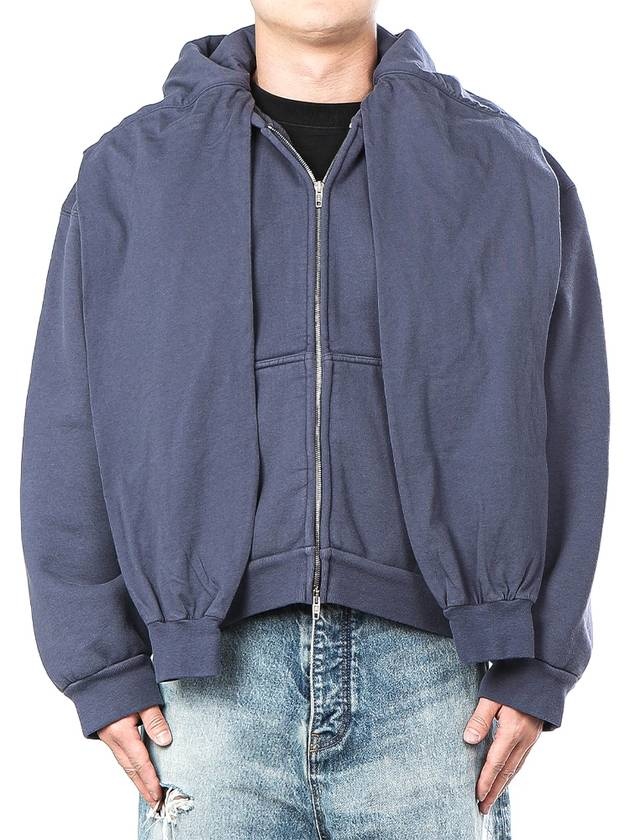 Incognito Zip-Up Hoodie Blue - 2