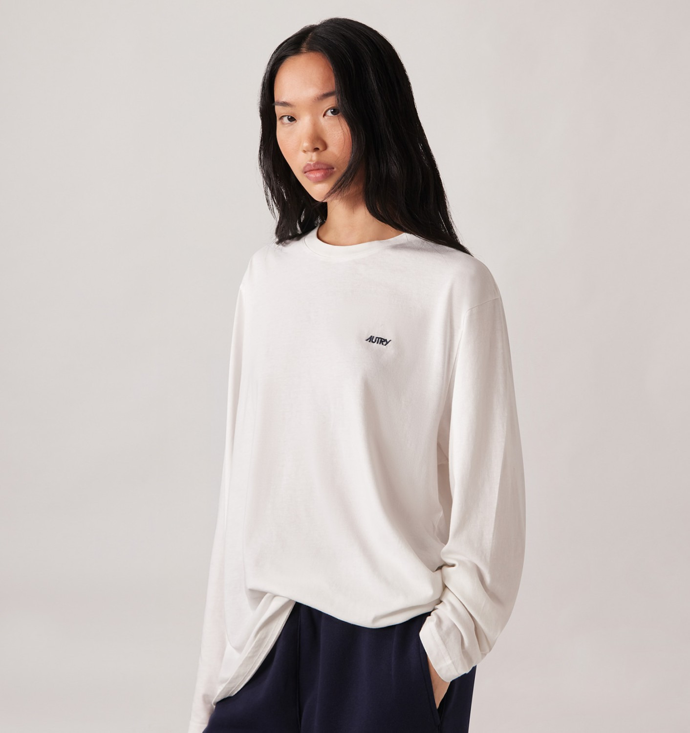 UNISEX LONG-SLEEVE EMBROIDERED AUTRY LOGO TEE - 2