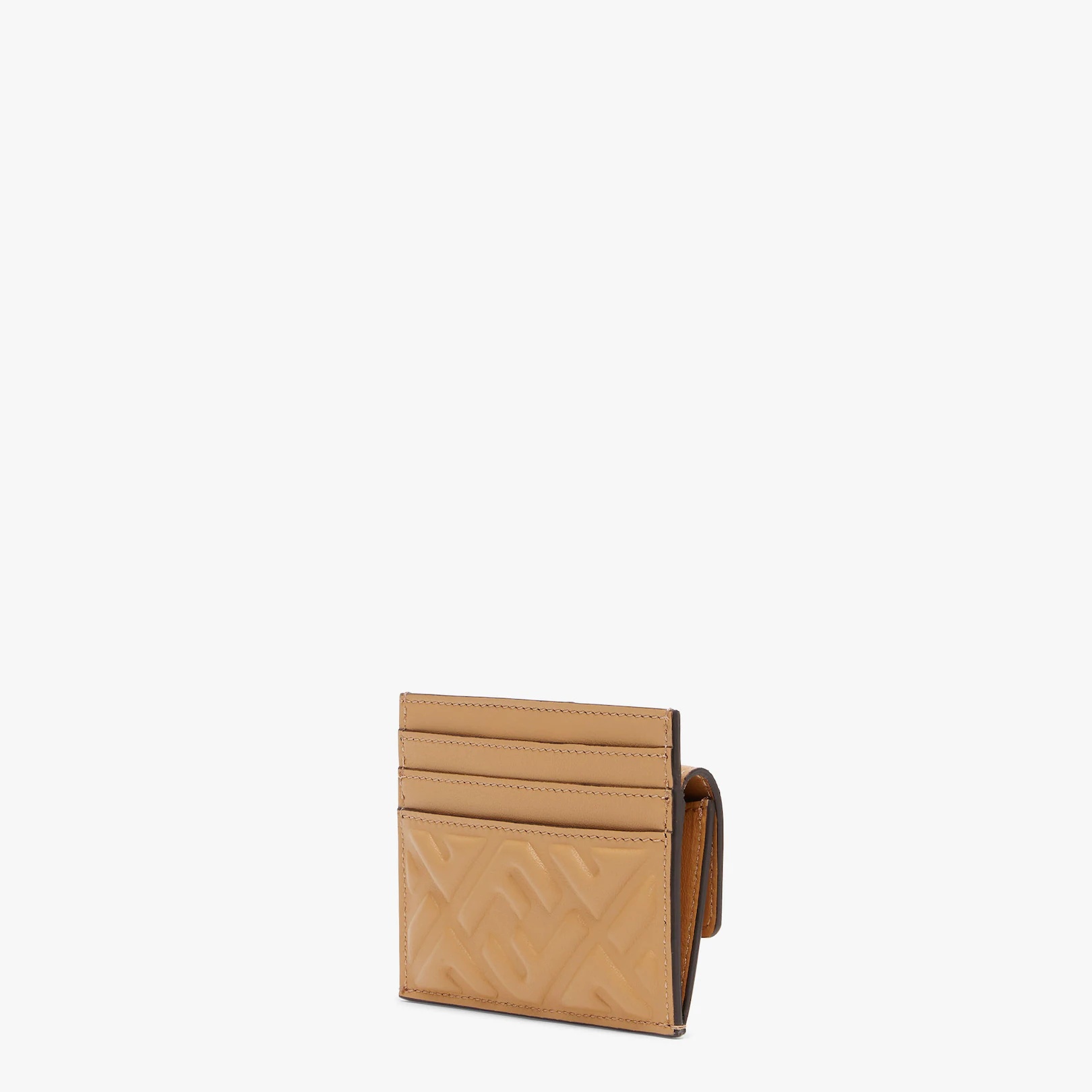 Beige nappa leather card holder - 2