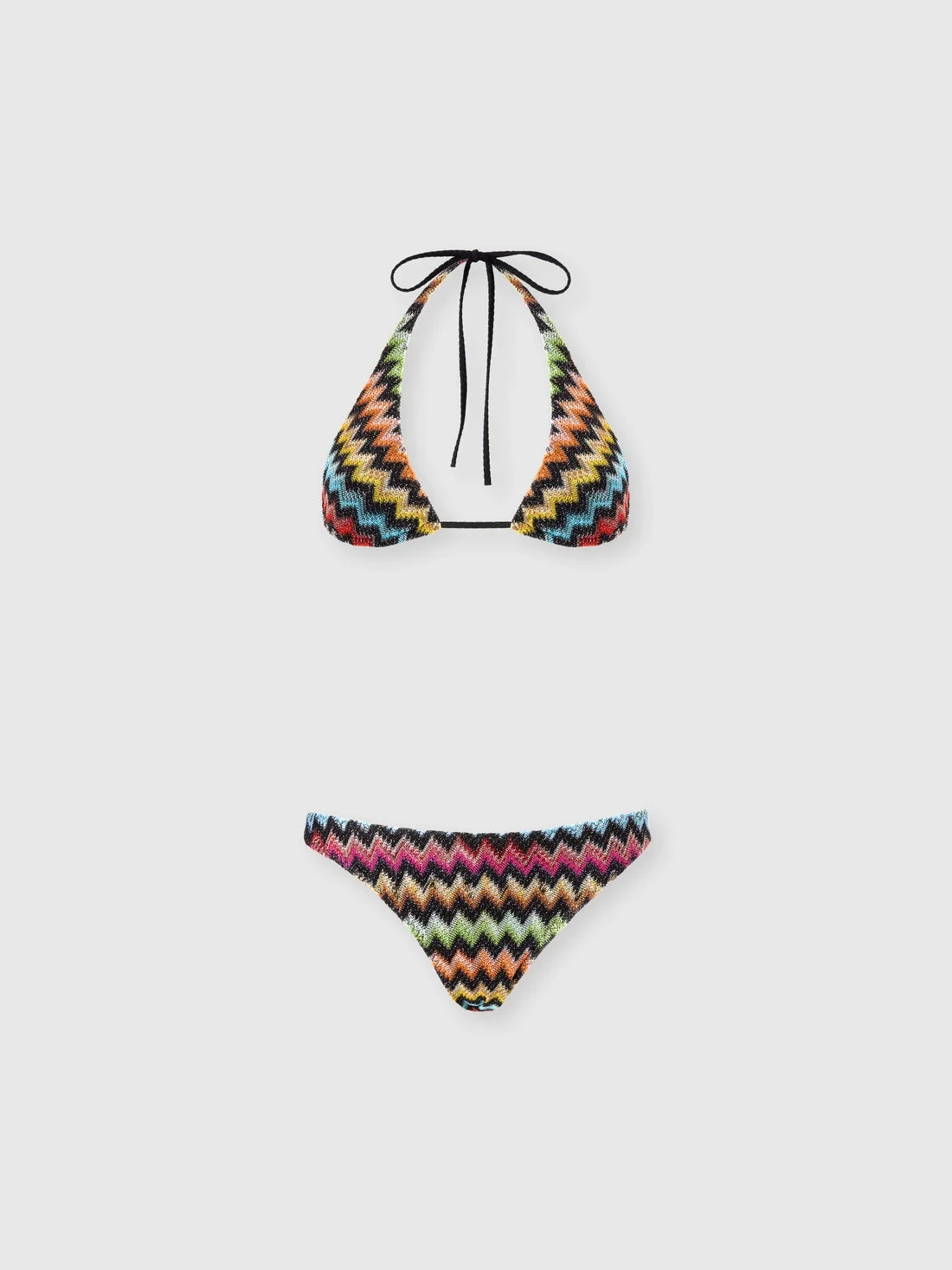 Bikini in lamé viscose with micro zigzag pattern - 1