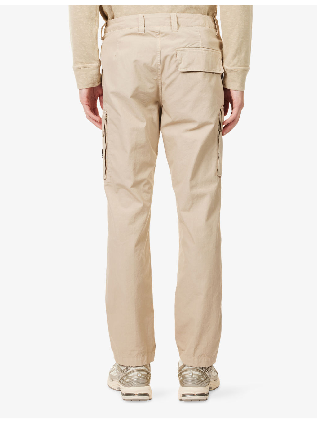 Canvas Weave Logo-Badge Cotton Cargo Trousers - 4