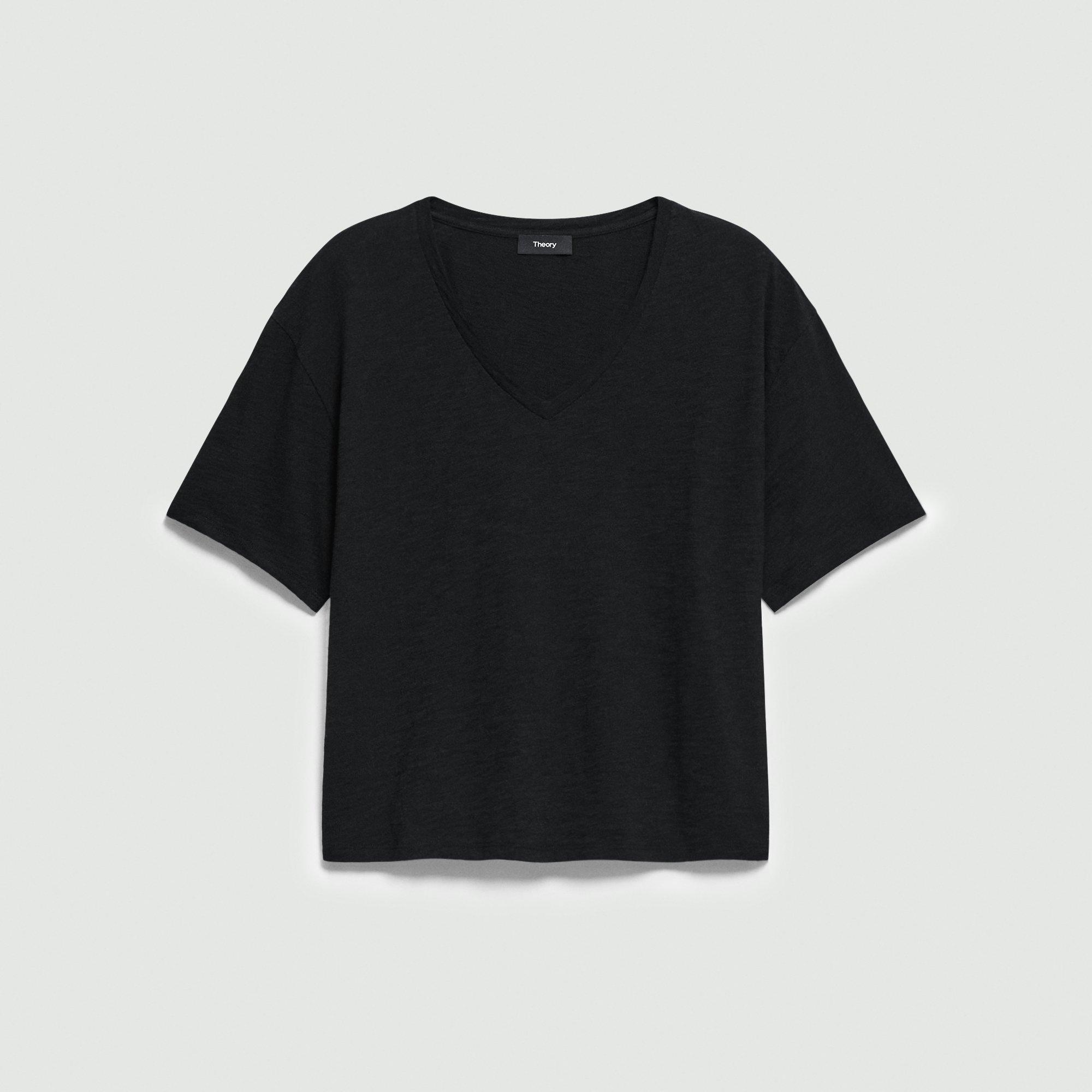Relaxed V-Neck Tee in Cotton - 1