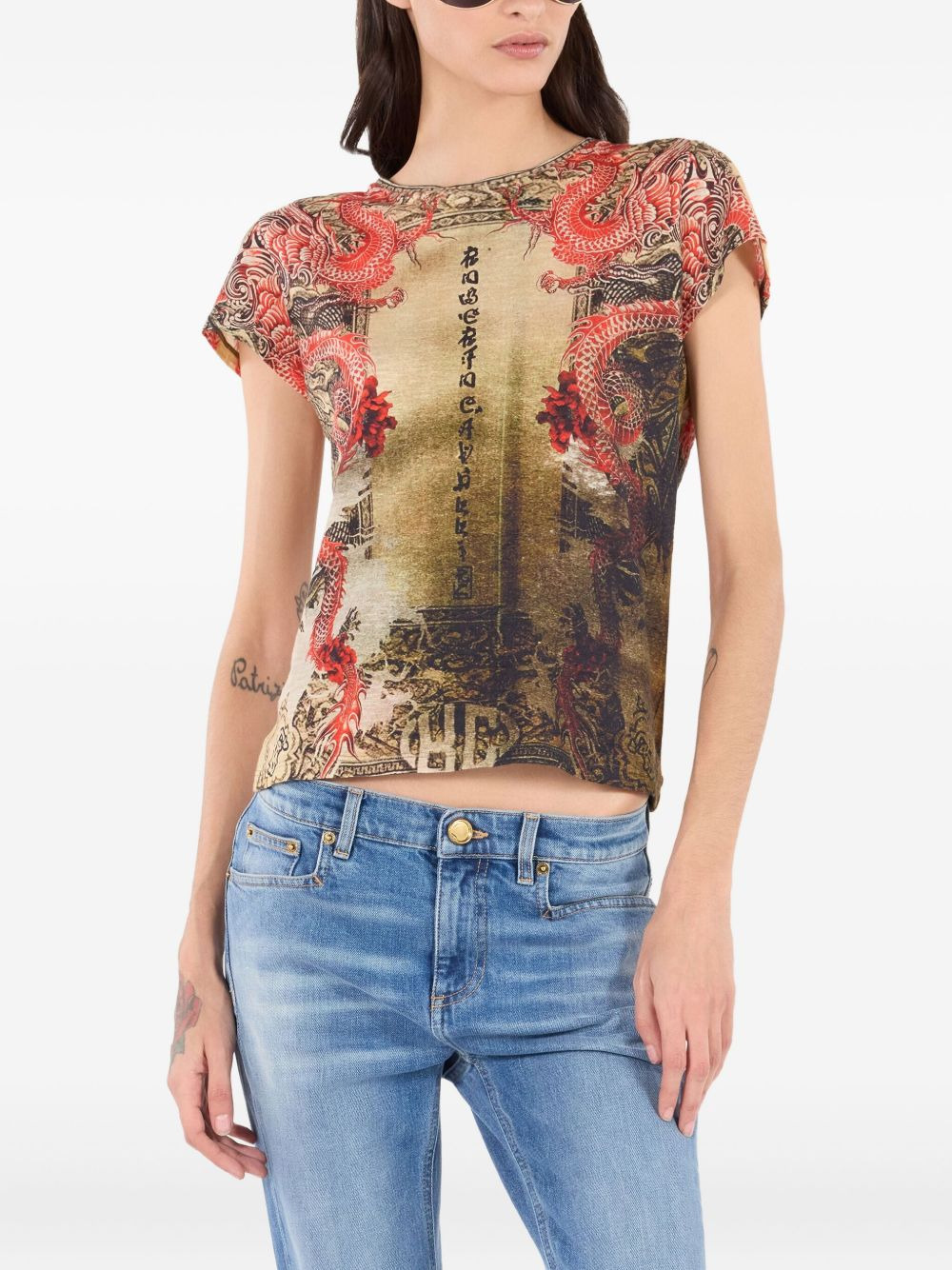 dragon-print T-shirt - 3