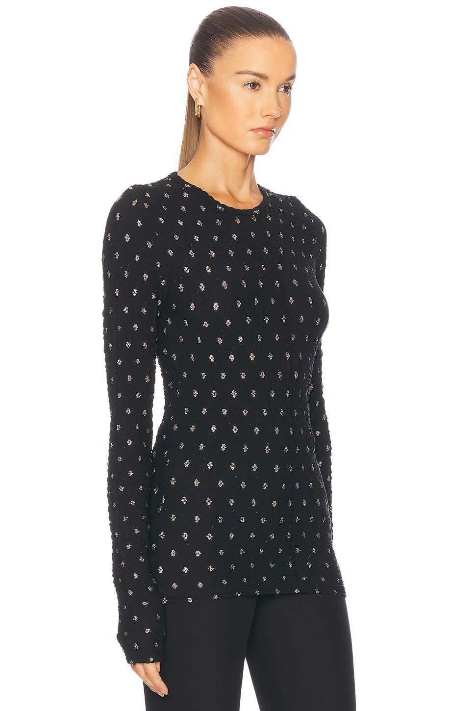 Dotted Stretch Mesh Top - 2