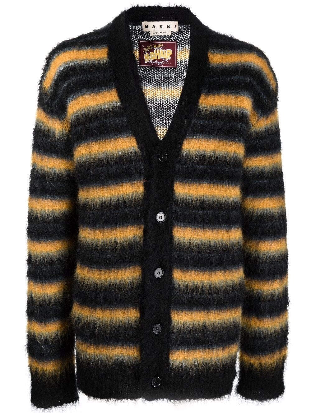 stripe-pattern cardigan - 1