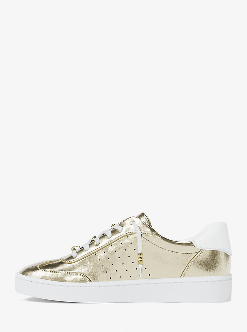 Scotty Embellished Metallic Leather Sneaker 4