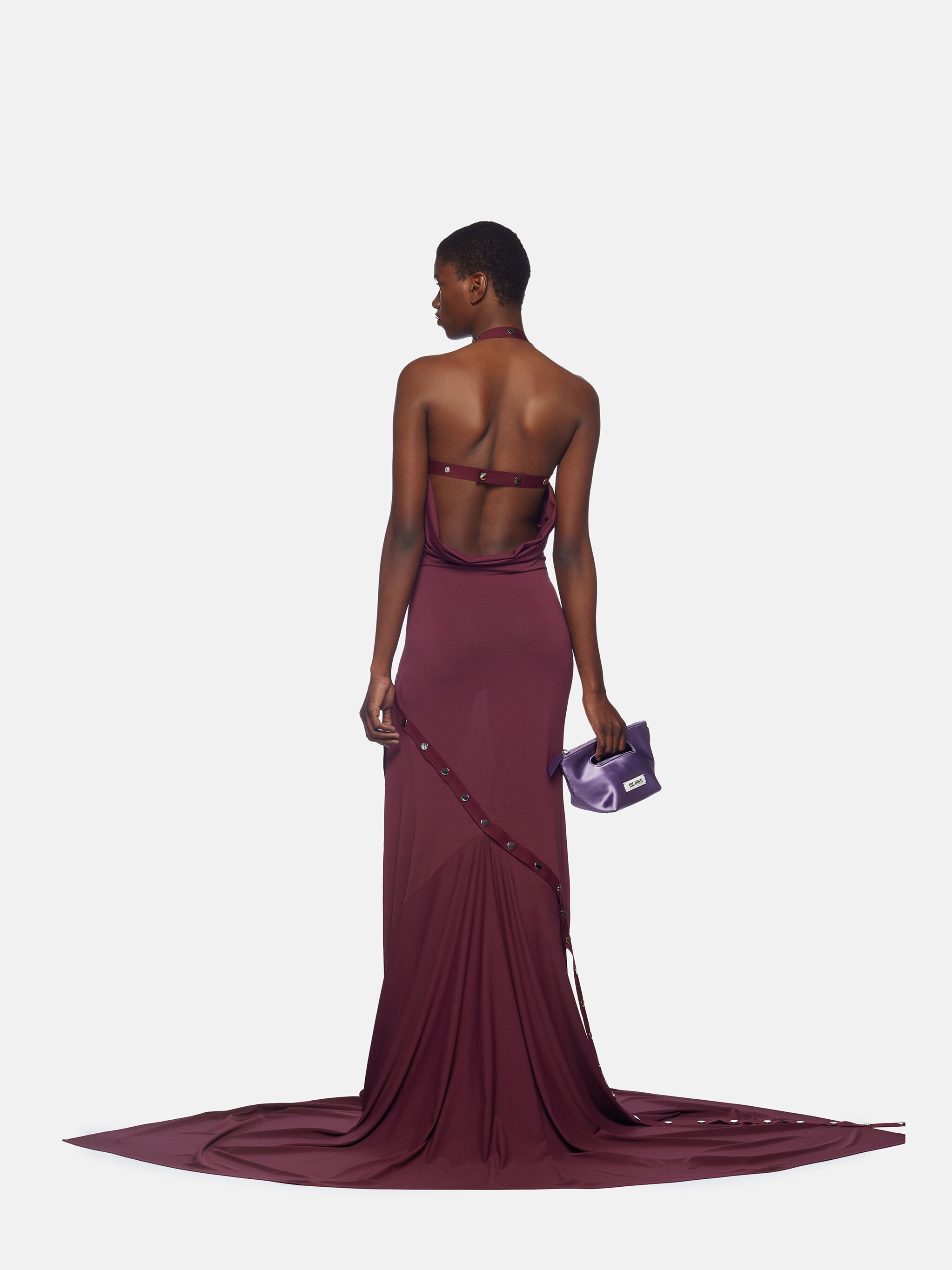 DARK GRAPE LONG DRESS - 3