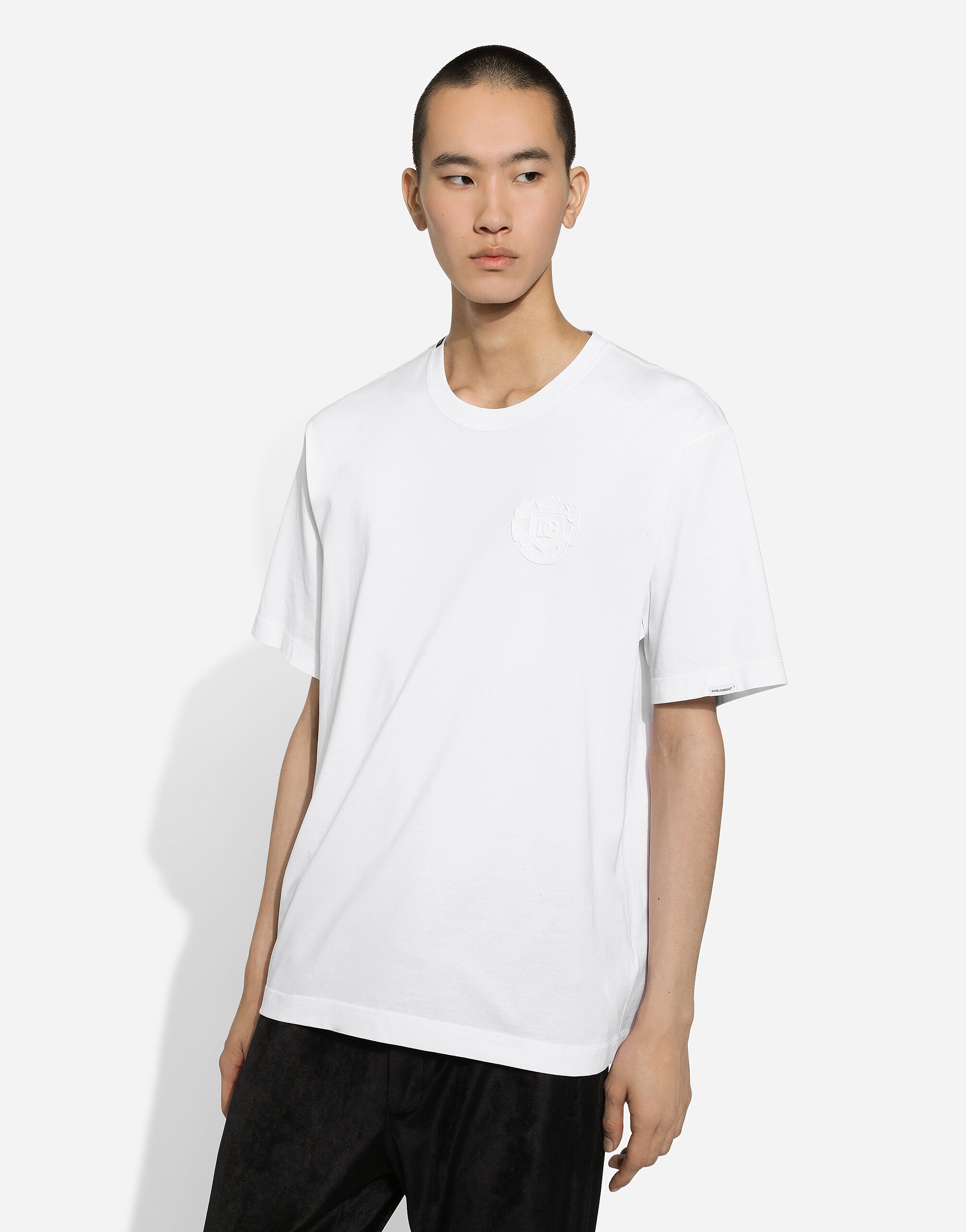 Cotton T-shirt with logo embroidery - 4