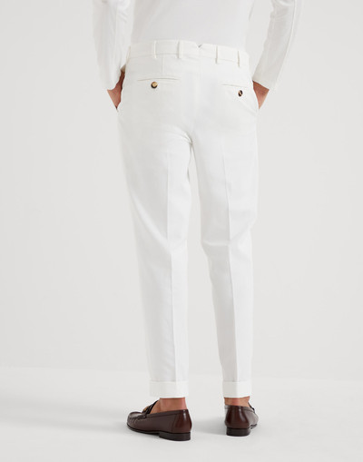 Brunello Cucinelli Garment-dyed Italian fit trousers in twisted cotton gabardine outlook