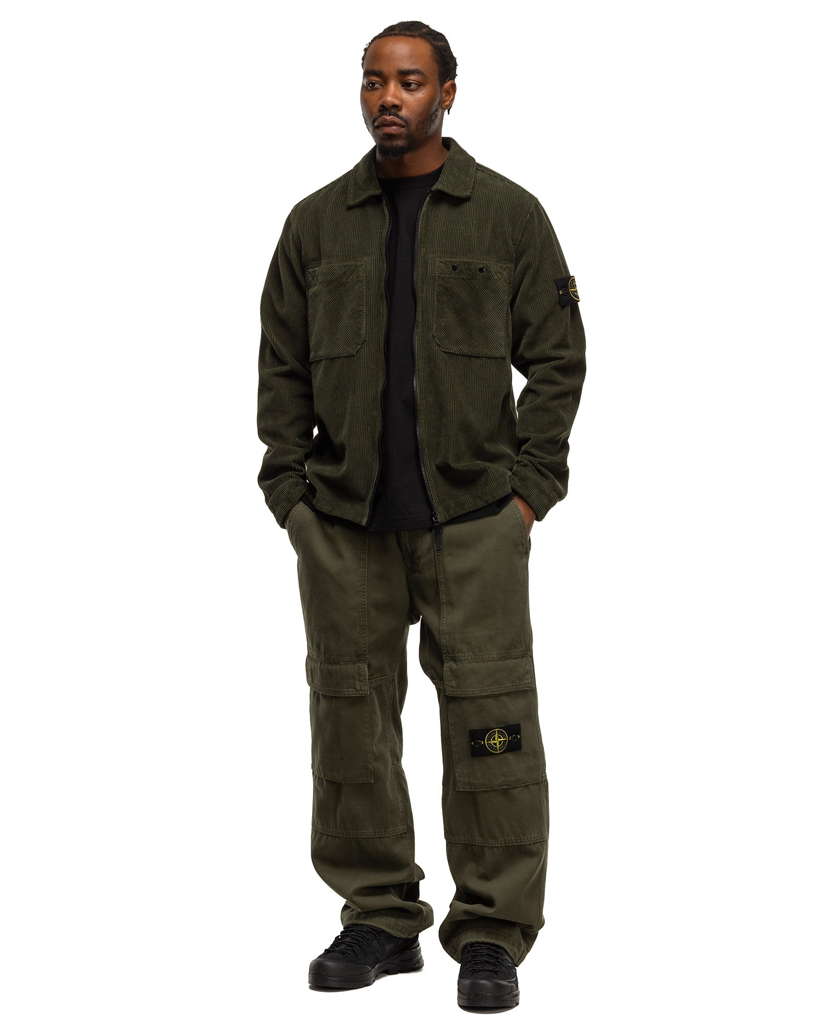 Panama Cotton 'OLD' Effect Relaxed Fit Cargo Pants Musk - 2