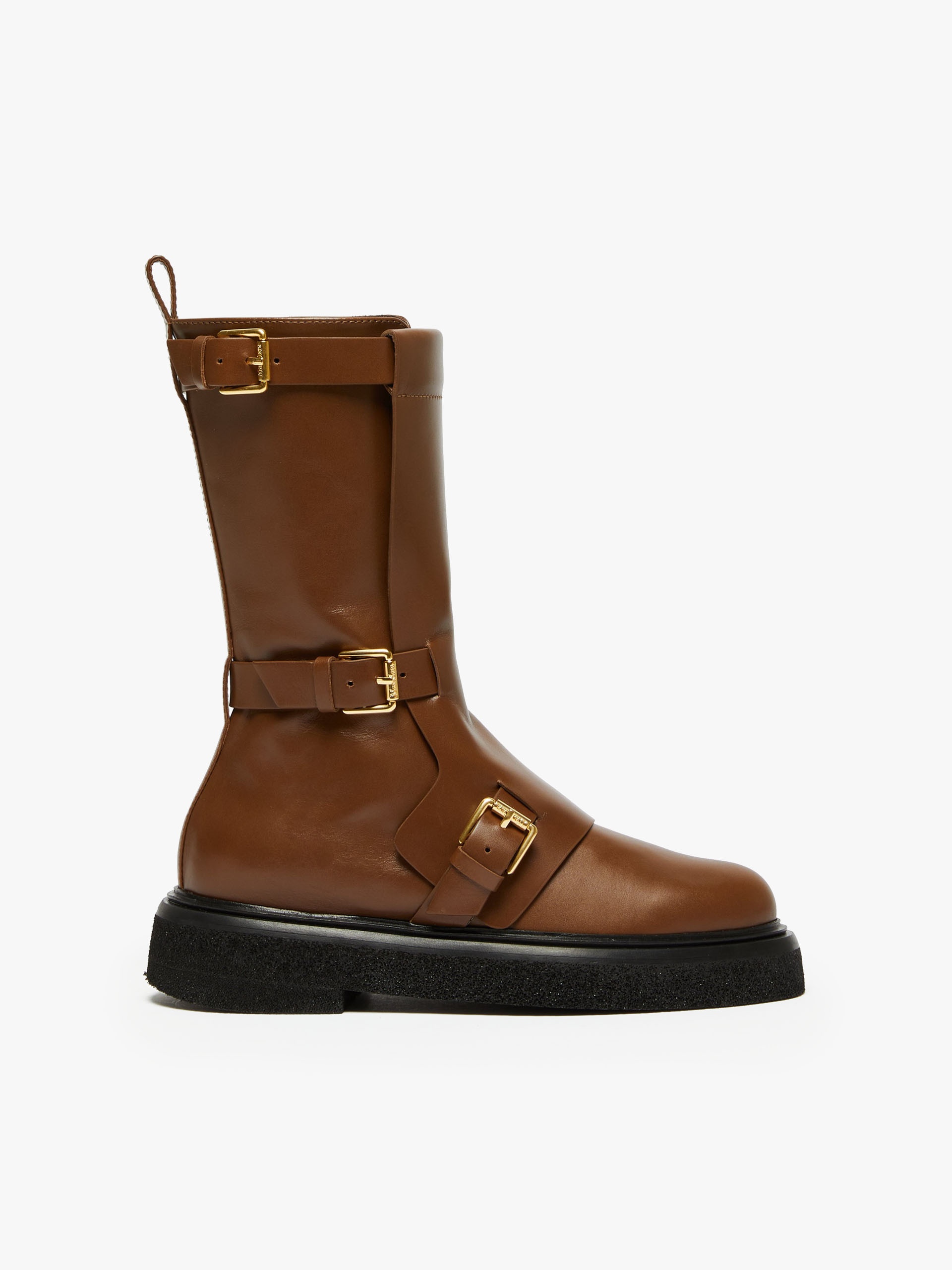 BUCKLESBOOT Leather biker boots with straps - 1
