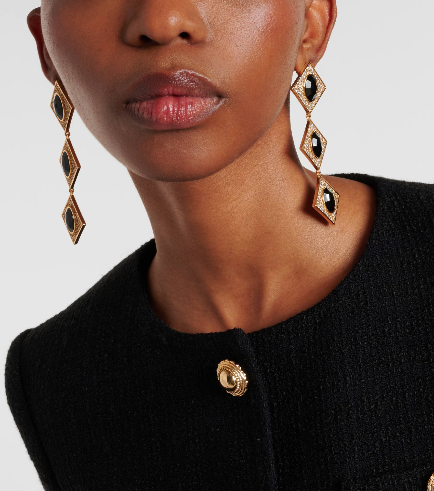 Crystal-embellished drop earrings - 6
