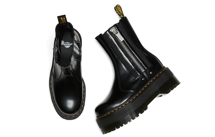 (WMNS) Dr. Martens 2976 Max Leather Platform Chelsea Boots 'Black' 26903001 - 4