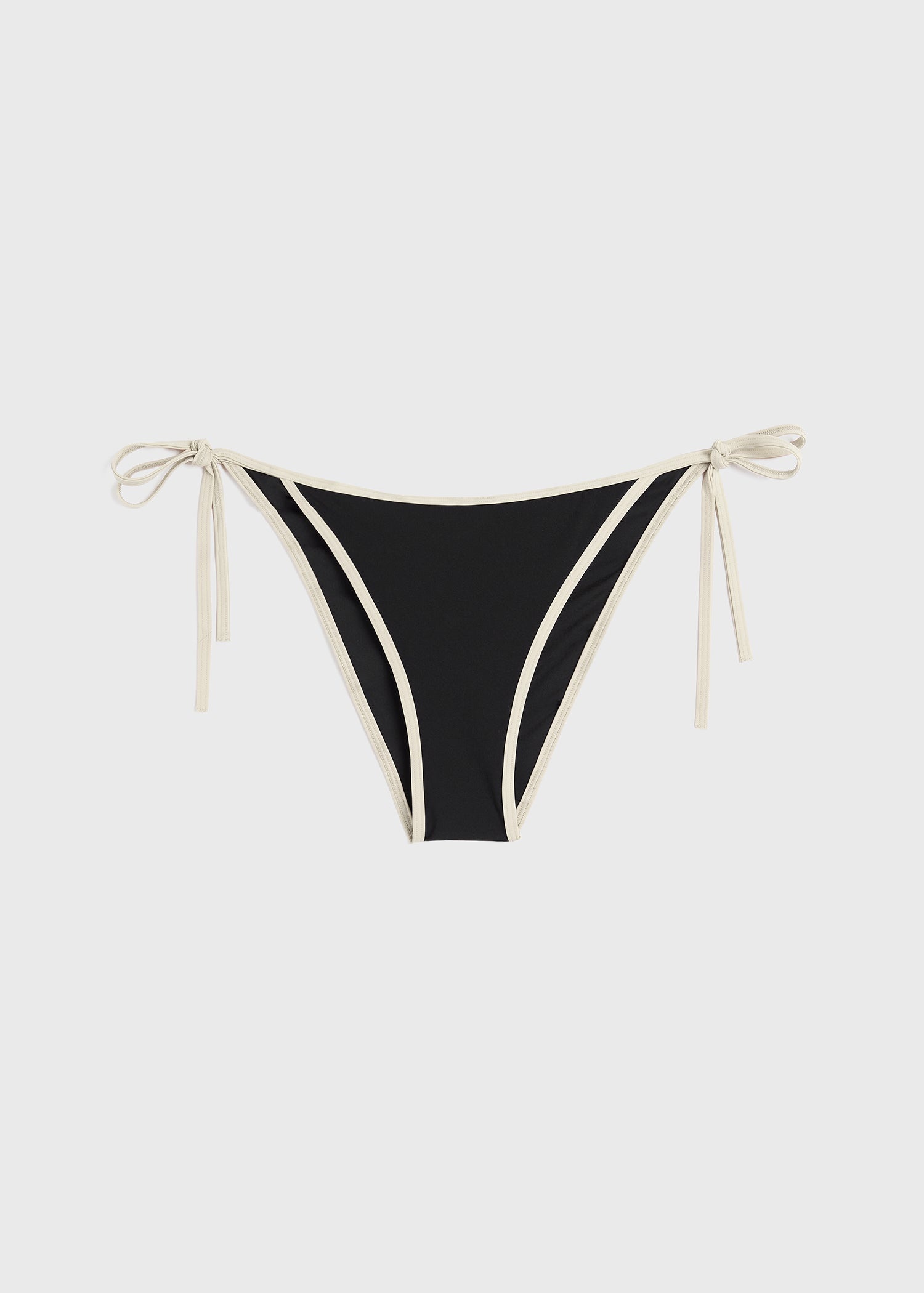 Stripe tie bikini bottoms black - 1