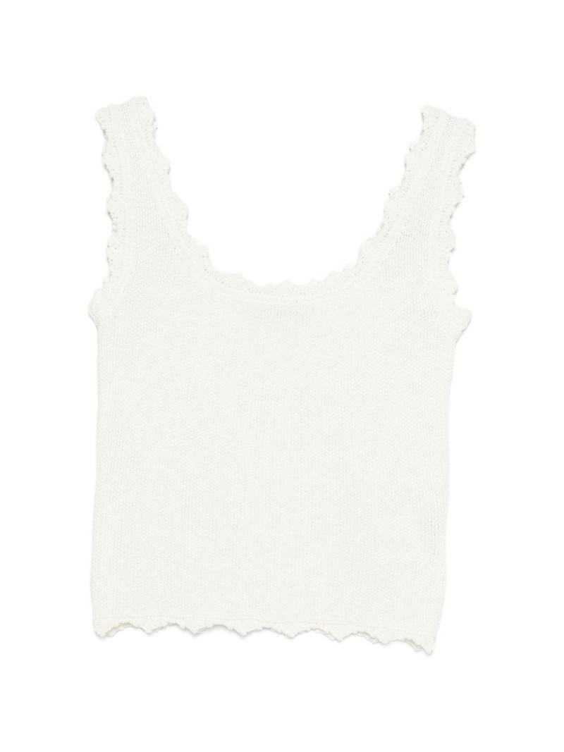 scalloped-trim sleeveless top 1