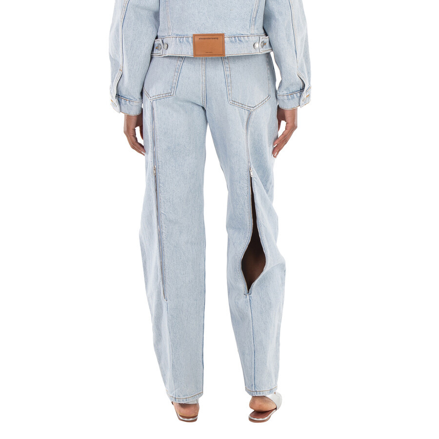 T by Alexander Wang Logo-Patch High-Rise Tapered Cotton Jeans - 2