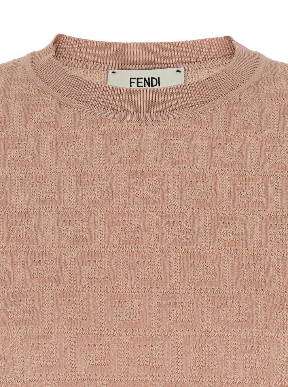 Fendi Women Pink T-Shirt With All-Over Ff Motif In Cotton Blend Woman - 3