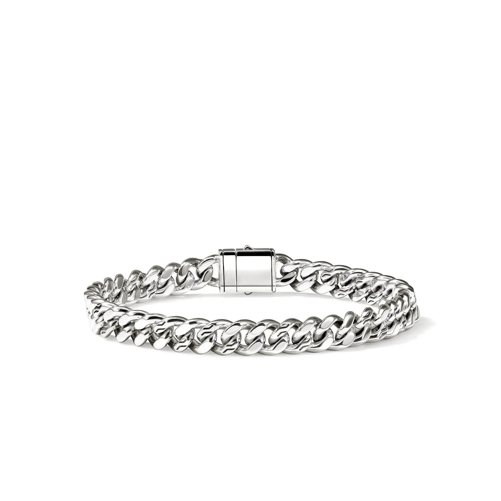 Curb Chain Bracelet, Sterling Silver, 7MM - 1