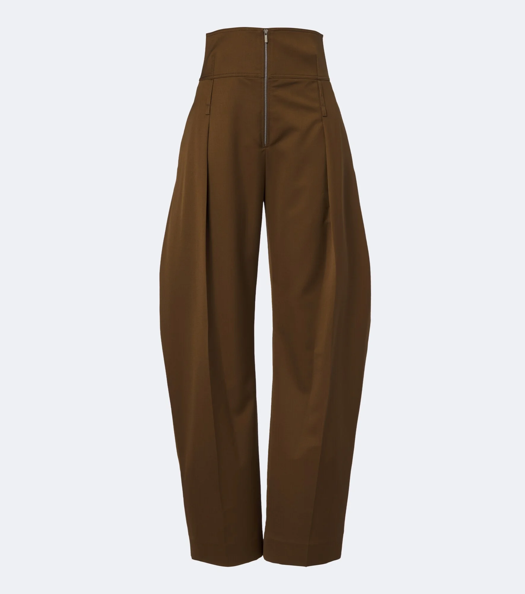 Wool and cashmere barrel-leg pants - 1