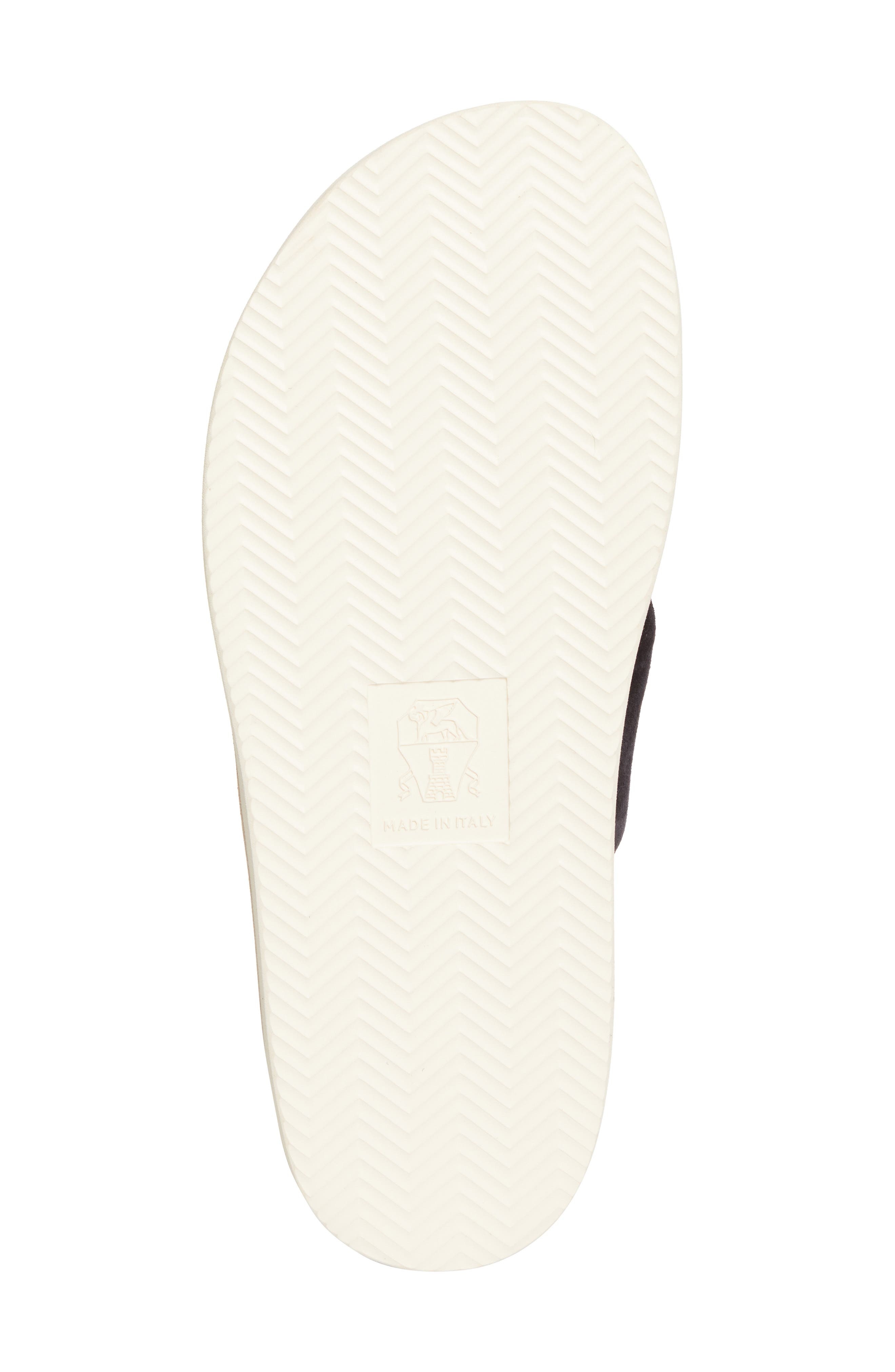 Brunello Cucinelli Cross Strap Suede Slide Sandal in Chh10 Dark Blue at Nordstrom - 6