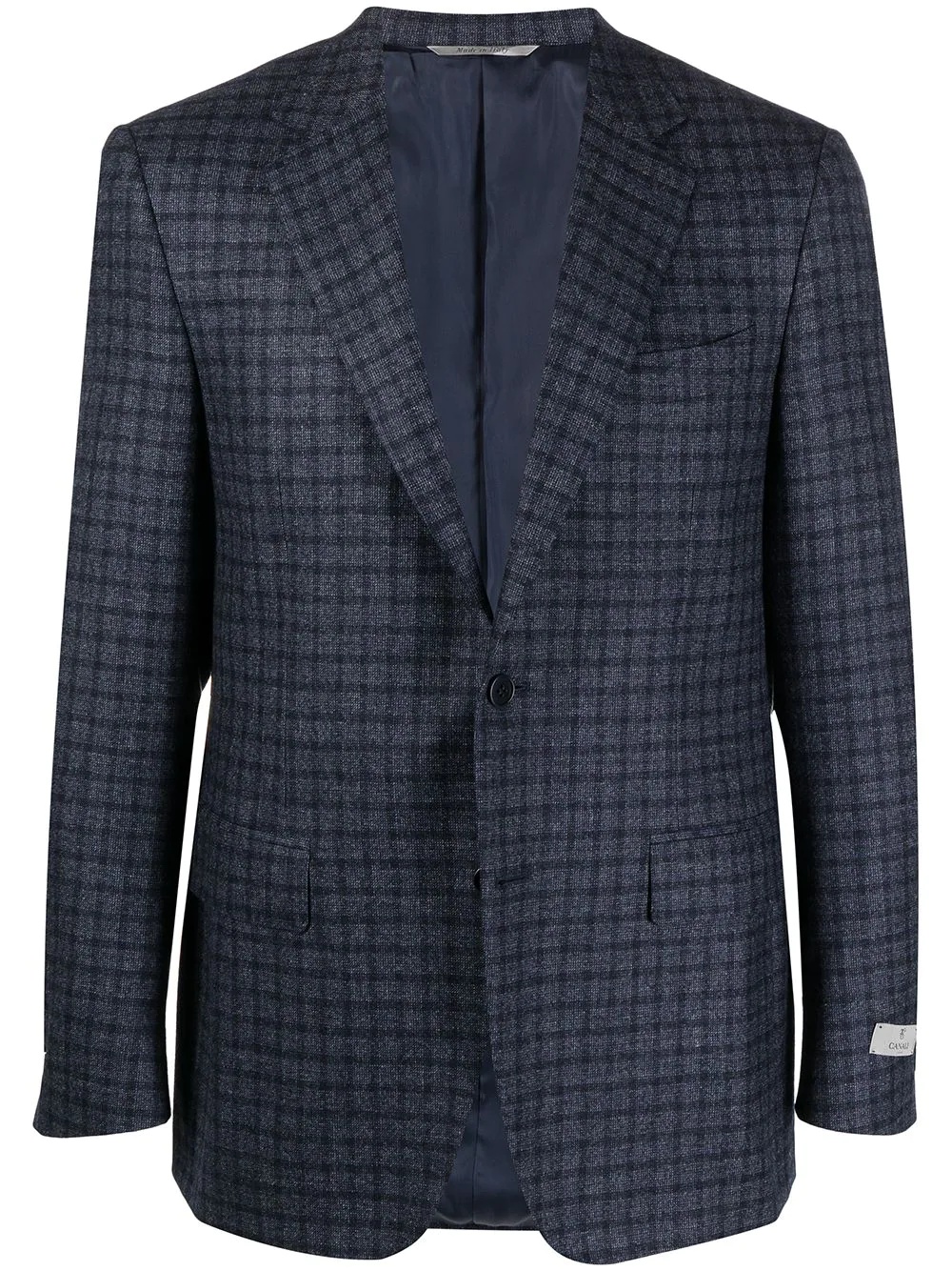 checked wool suit jacket - 1