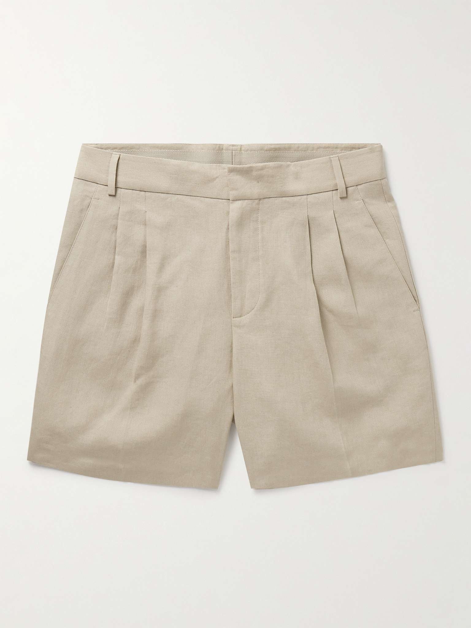 Honiara Straight-Leg Pleated Linen Bermuda Shorts - 1