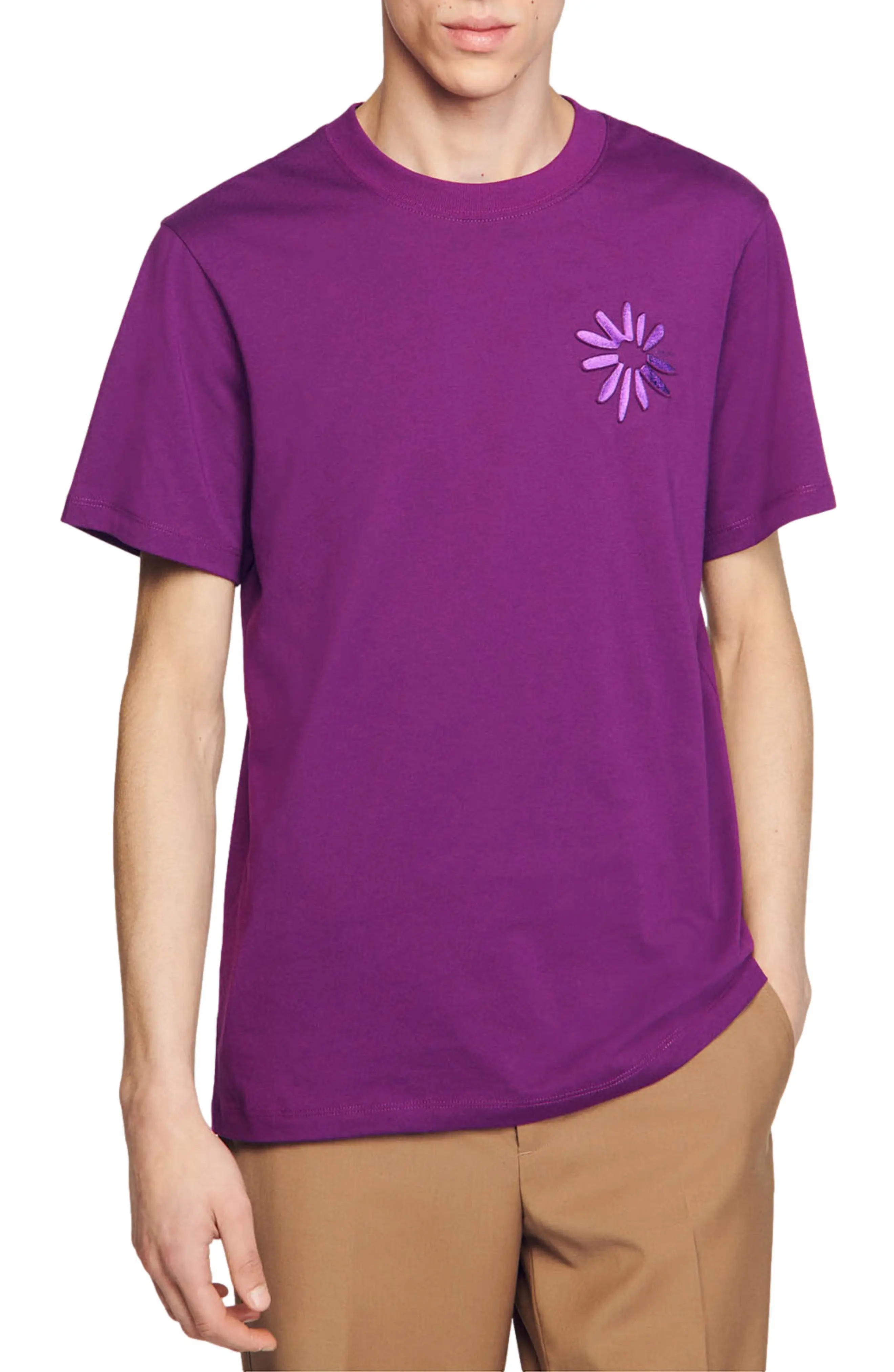 Glossy Flower Graphic T-Shirt - 1