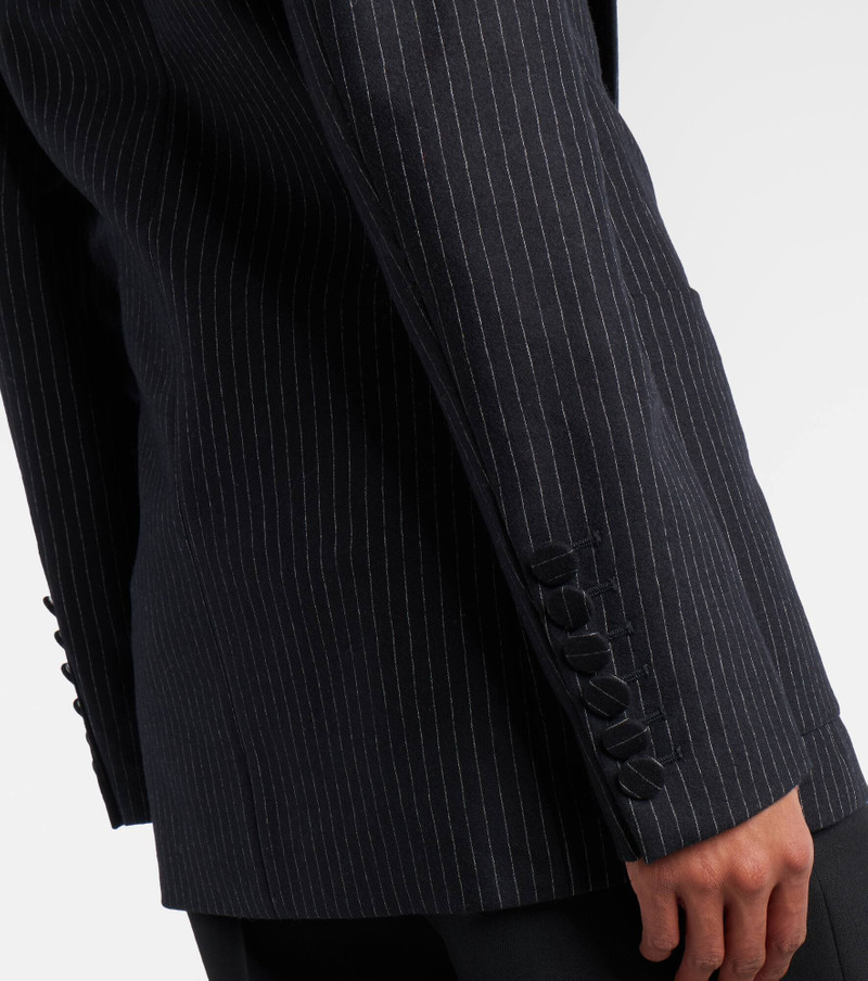 Pinstripe wool-blend blazer 6