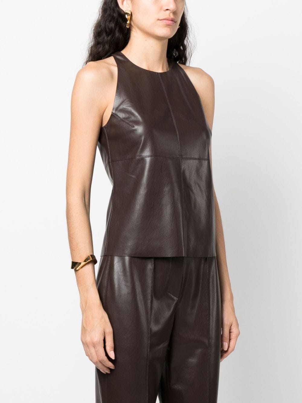 faux-leather tank top - 3
