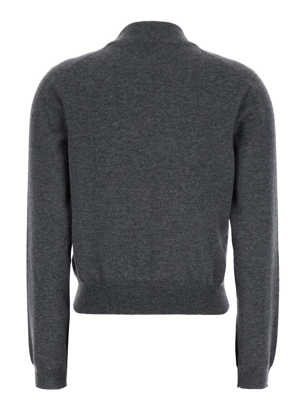Brunello Cucinelli Women Grey Sweater With Mock Neck And Monil Detail On The Front In Cashmere Woman - 2