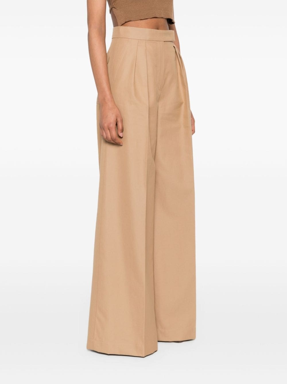 pleat-detailing palazzo pants - 3