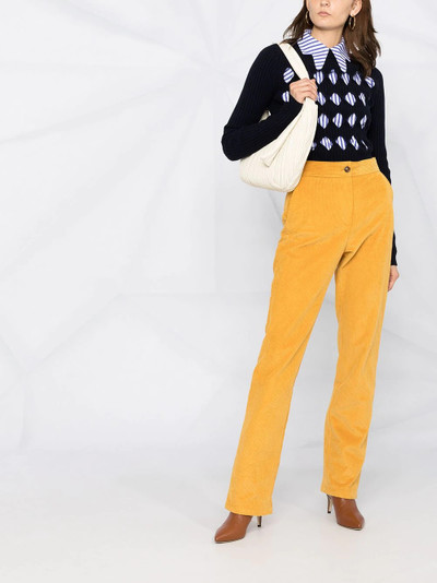 Victoria Beckham cut-out argyle crew neck jumper outlook