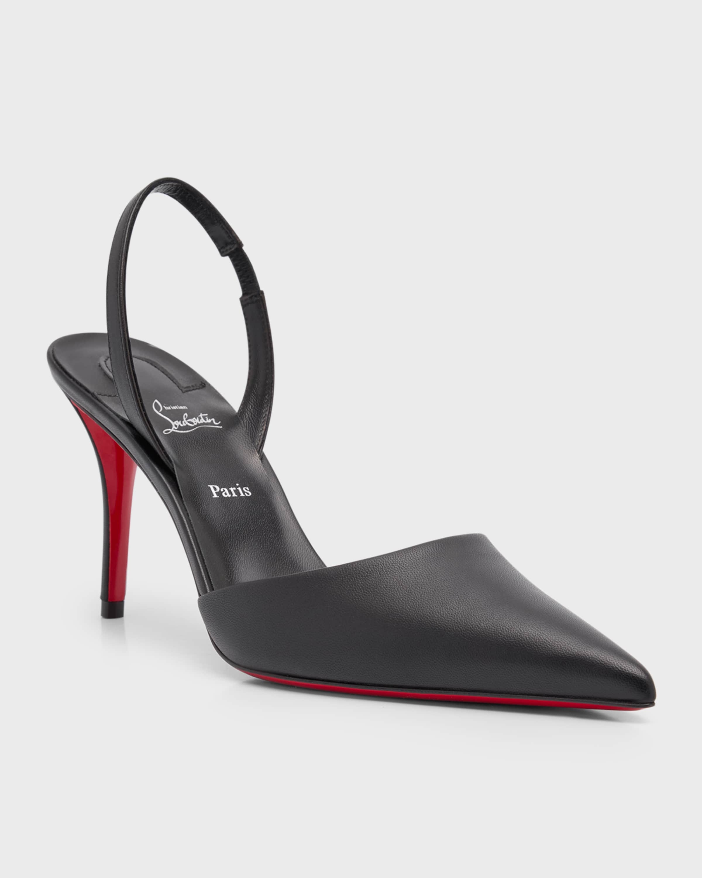 Christian Louboutin Apostropha Leather Slingback Red Sole Pumps ...