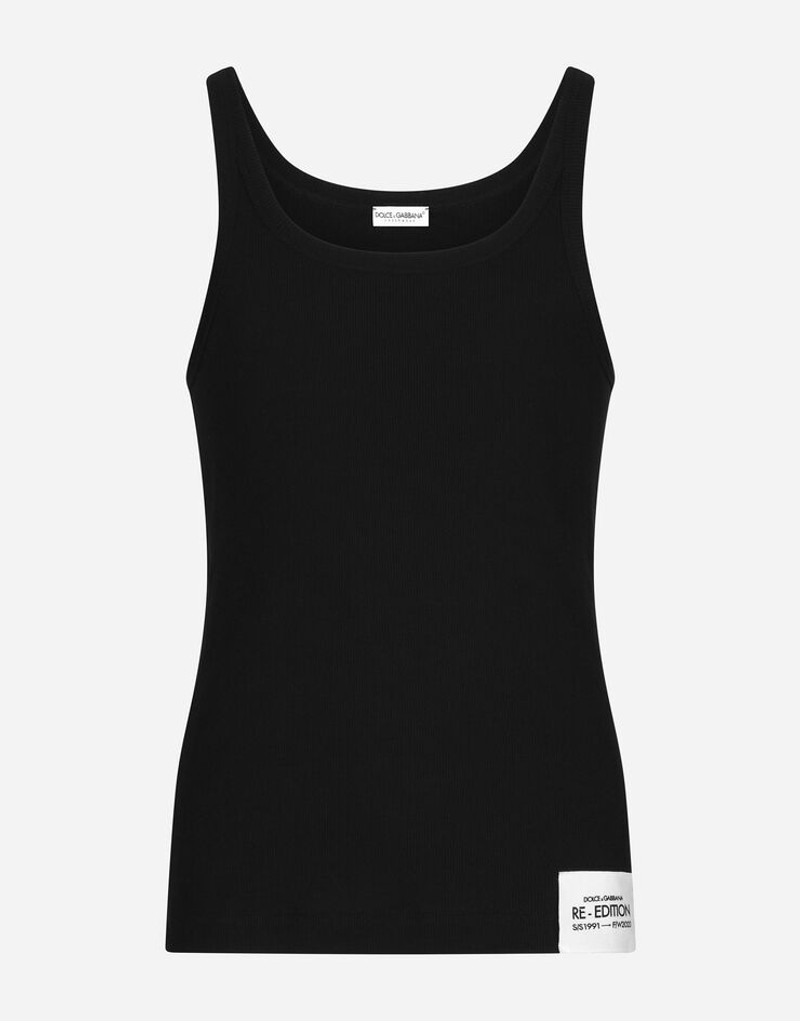 Fine-rib cotton singlet 1
