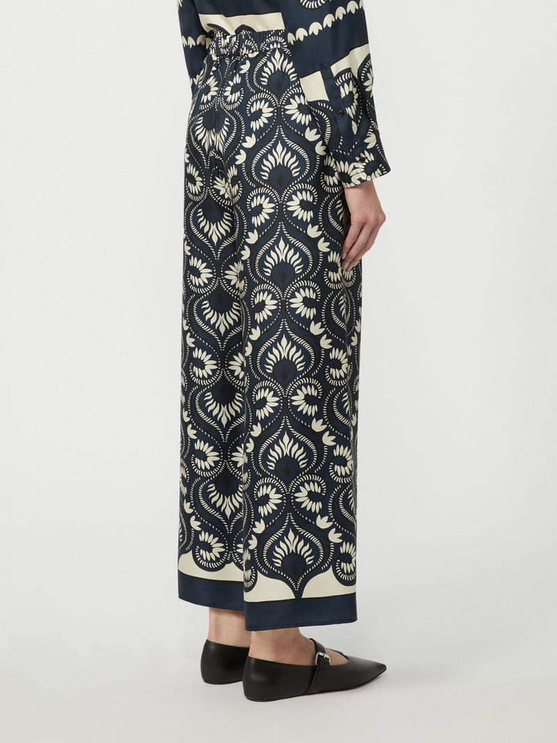 OTTICO Fluid printed silk trousers - NAVY 4