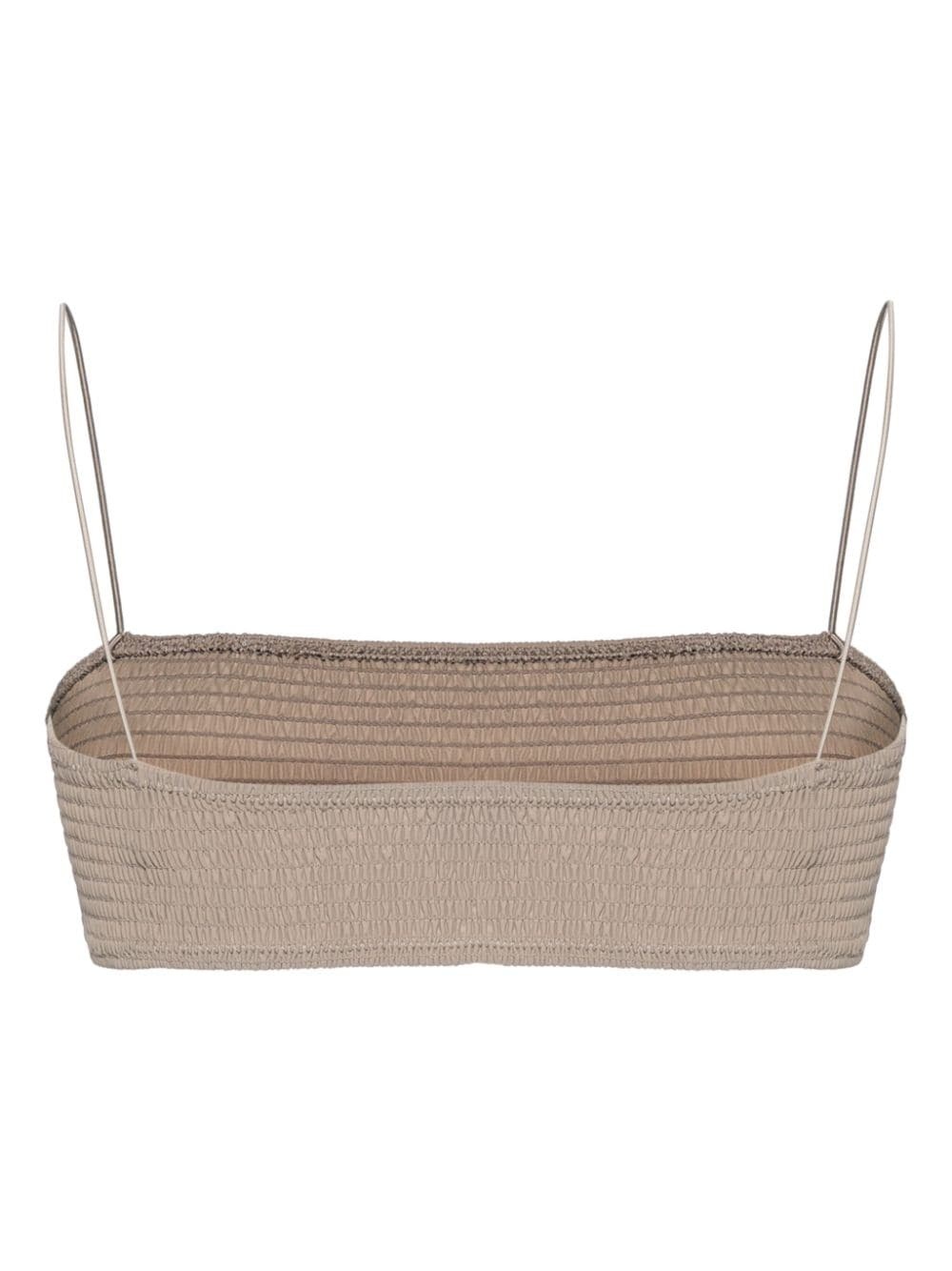 smocked bandeau bikini top - 2