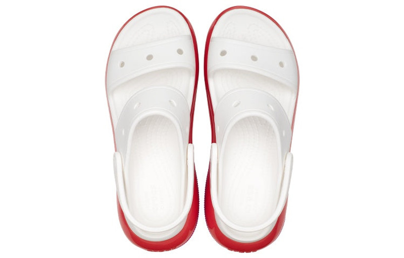 (WMNS) Crocs 클래식 메가 크러시 샌들 '화이트 레드 퍼플' 207989-94S 6