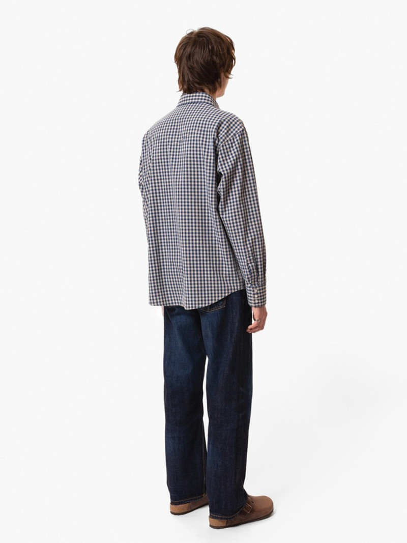 Sigge Gingham Cowboy Shirt Indigo 5