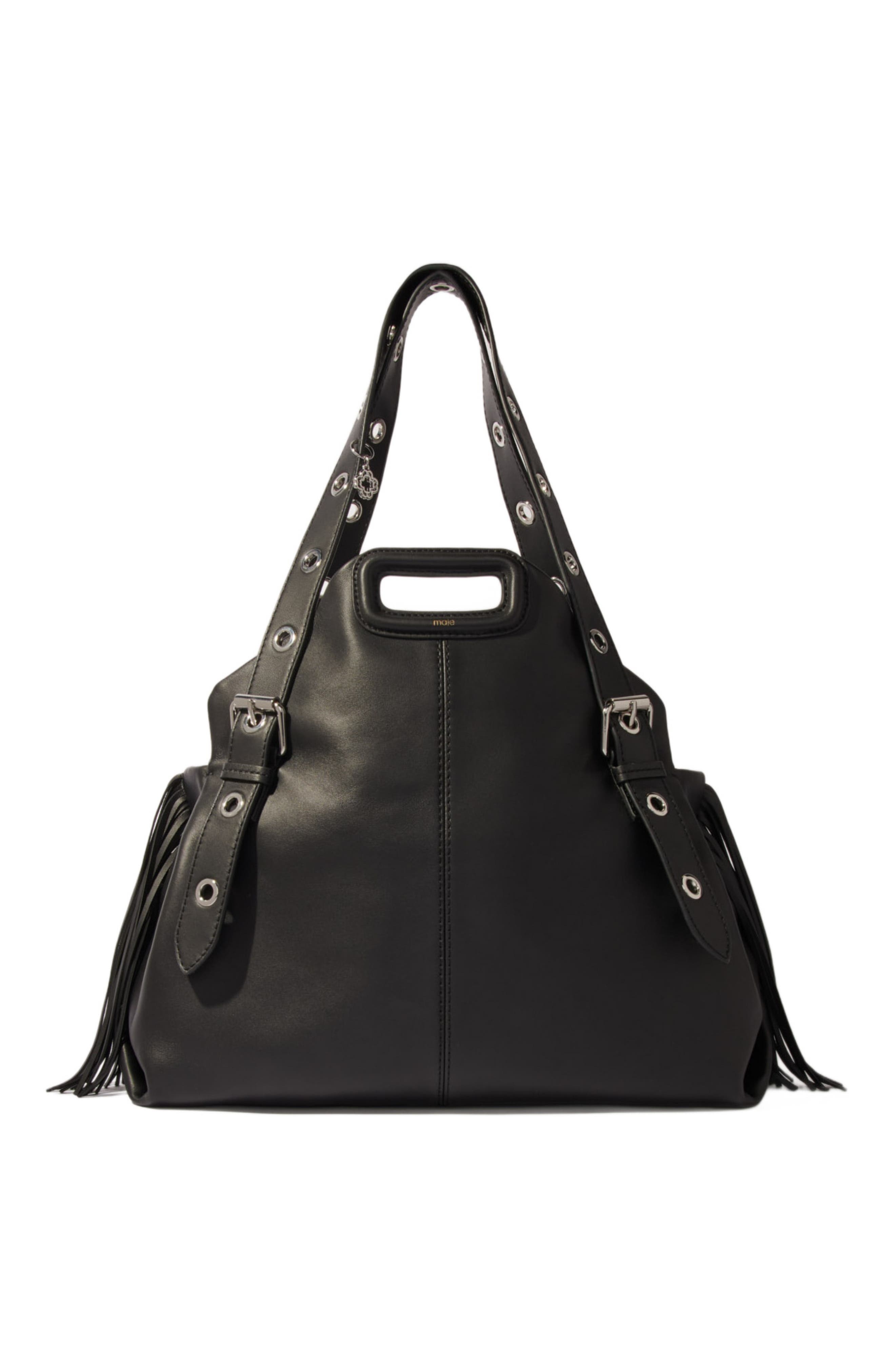 maje Plain leather Miss M XL bag in Black at Nordstrom - 8