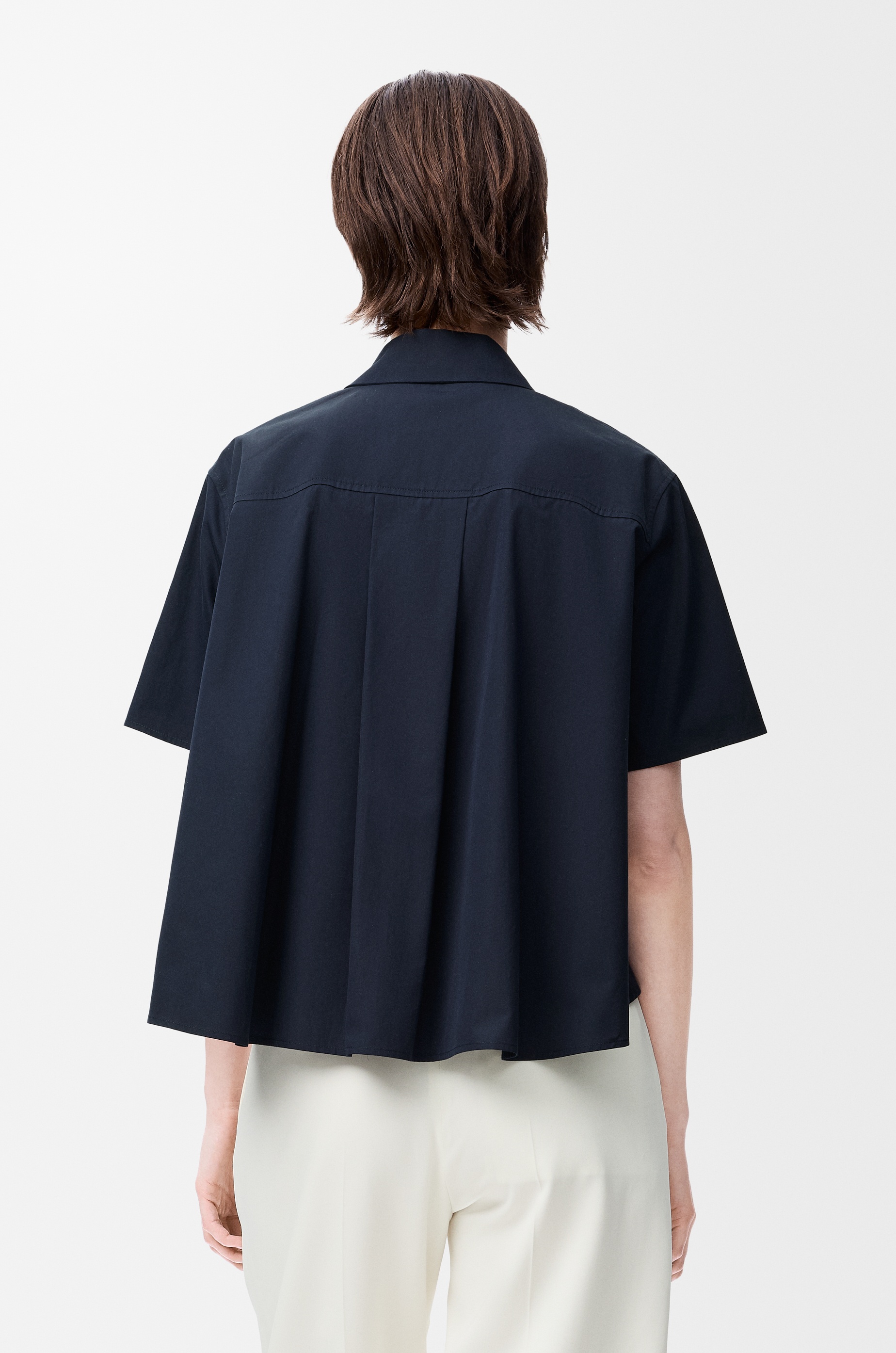 Short sleeve trapeze shirt in cotton - 4